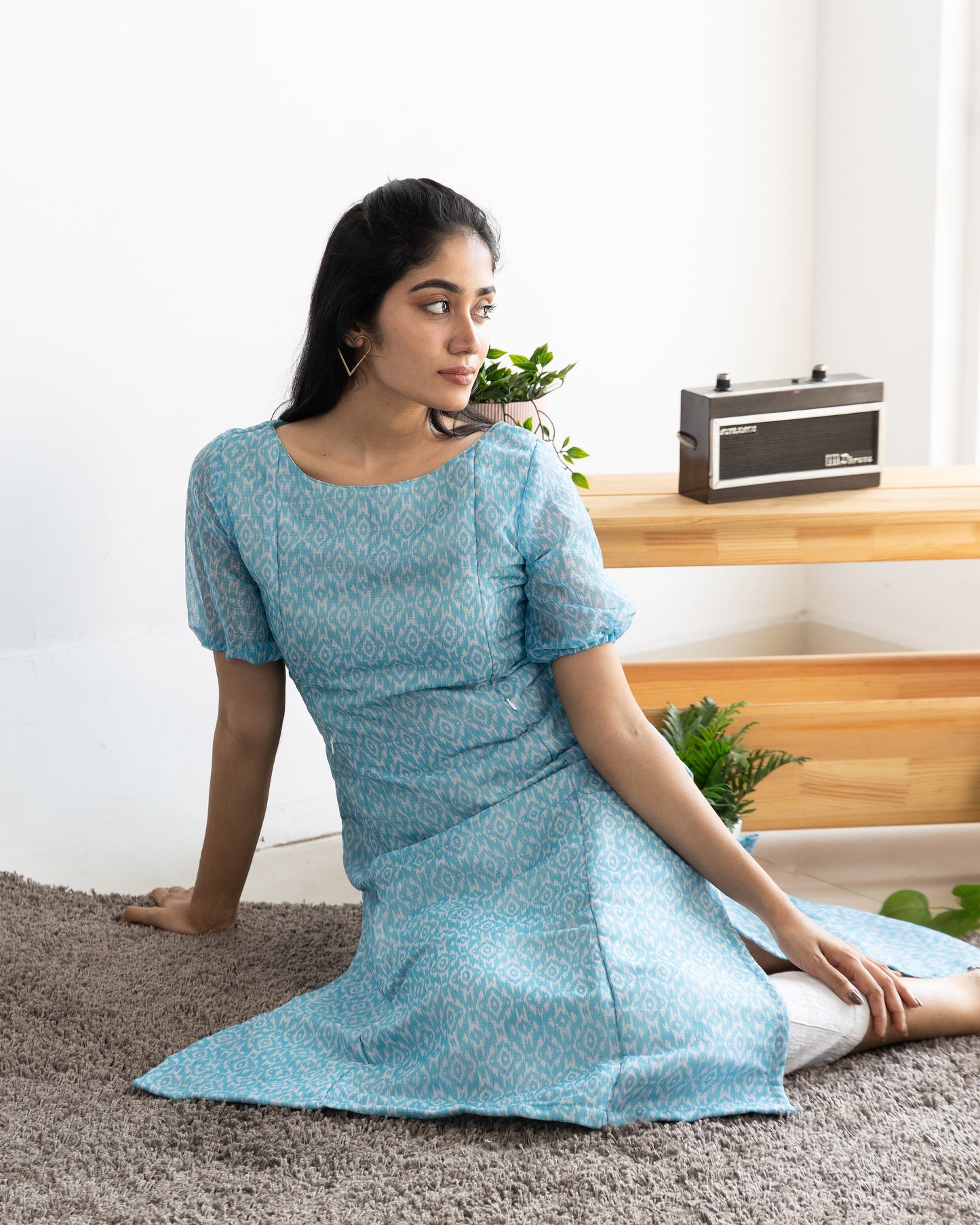 Azure Bloom - Blue Kurti - Feeding