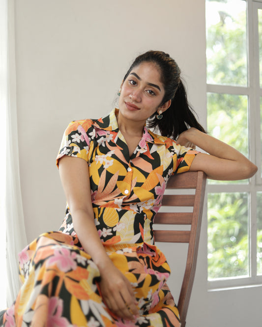 Island Green Cotton Dress - Feeding