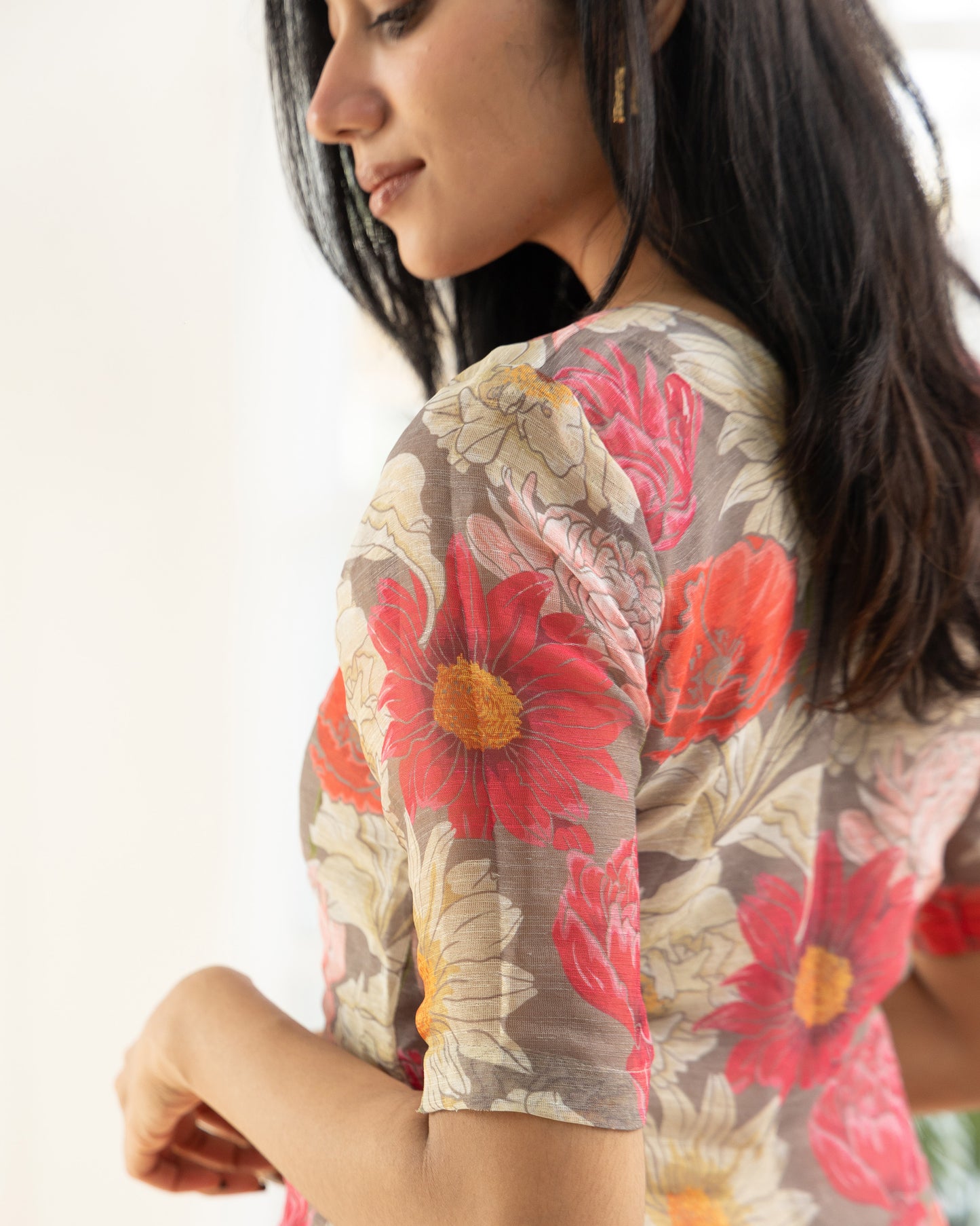 cotton maxi dress india, lightweight handloom cotton dress, sustainable cotton clothing india, eco friendly cotton dress, everyday cotton kurti, office wear cotton kurti, festive floral cotton dress, floral ikat cotton dress, pastel floral dress, elegant cotton dress for festivals, Feeding friendly , Affordable clothing, Chennai brands, Chennai clothing brands