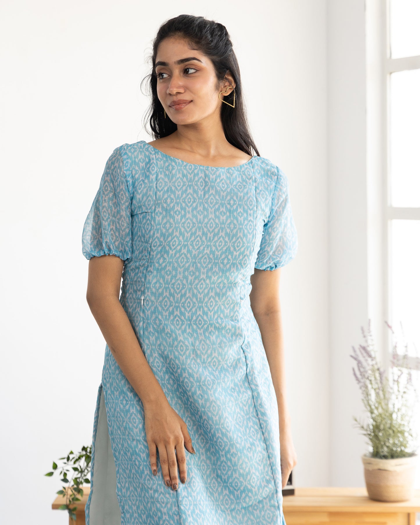 Azure Bloom - Blue Kurti - Feeding