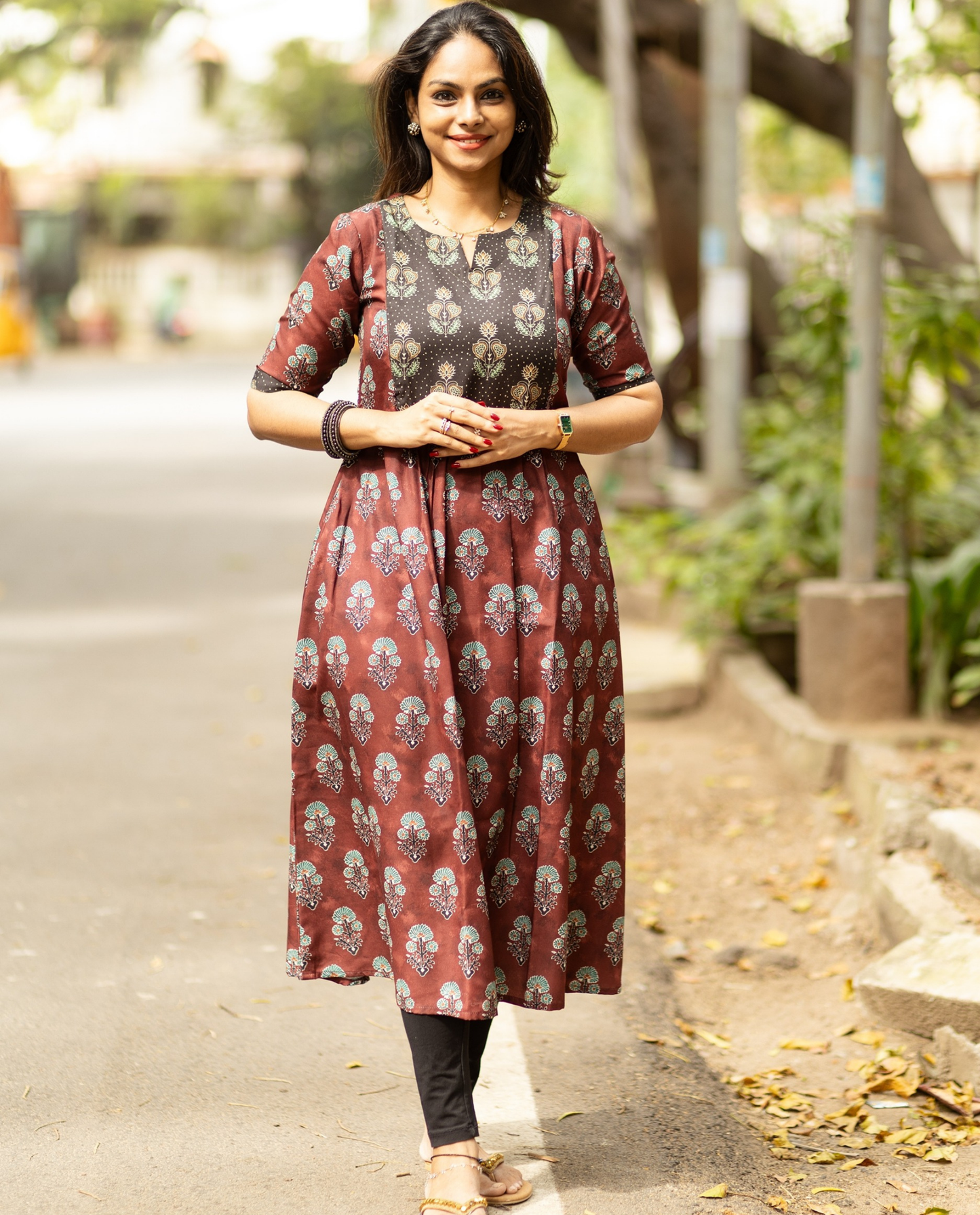 Rose Wine : Rayon Kurti - Regular