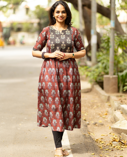 Rose Wine : Rayon Kurti - Regular