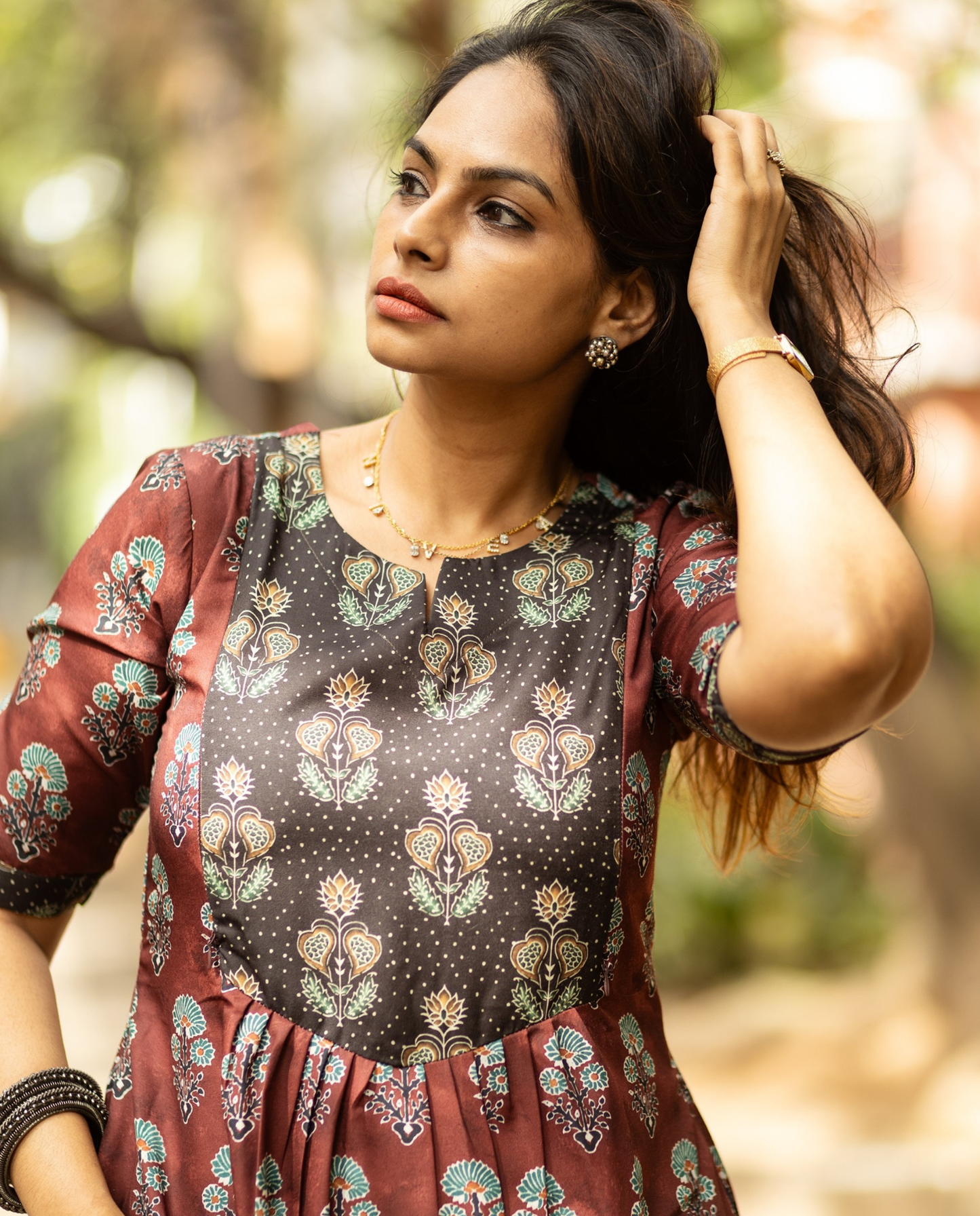 Rose Wine - Rayon Kurti - Feeding