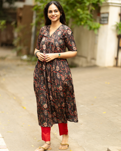 Night Orchid : Rayon Kurti - Regular
