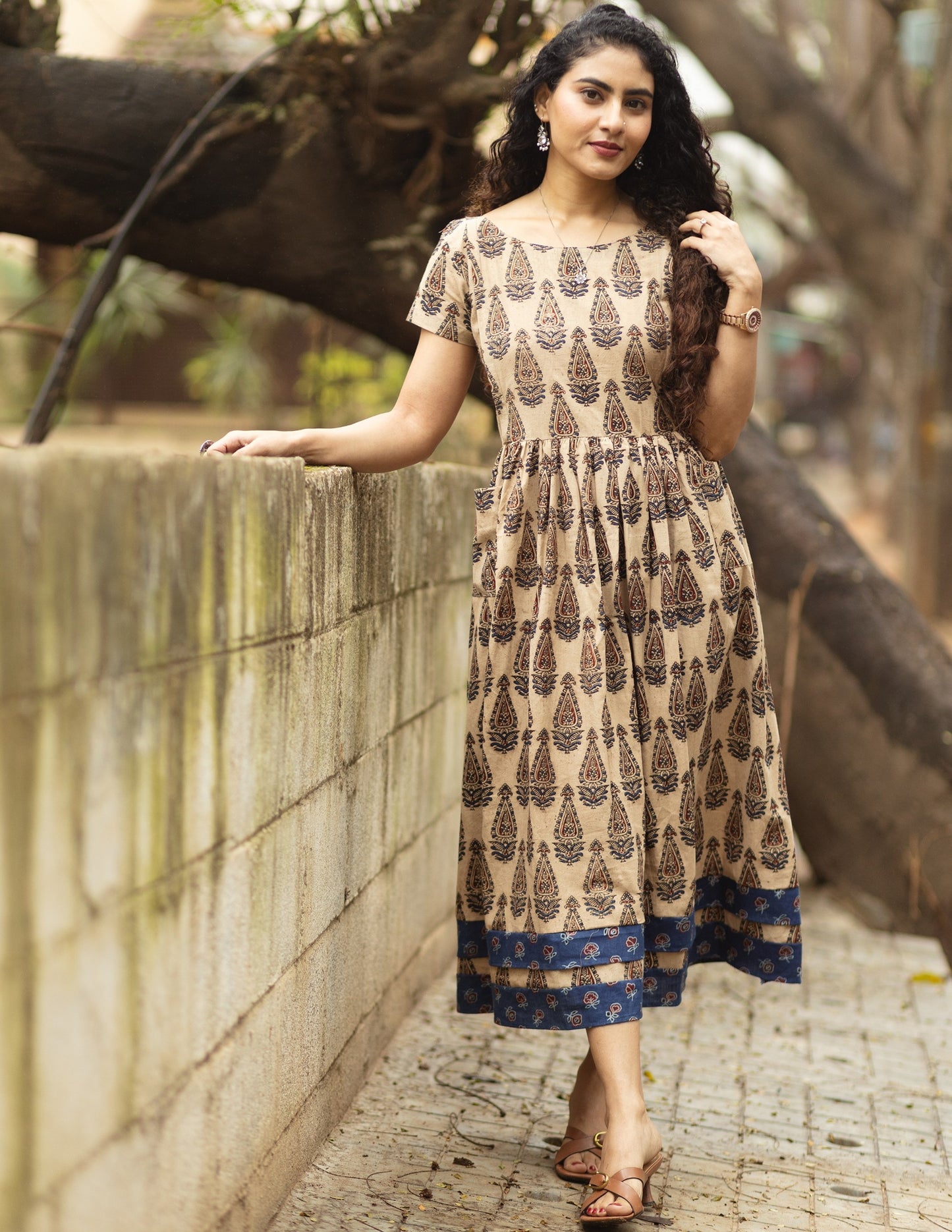 Lekha - Kalamkari Cotton Dress - Feeding