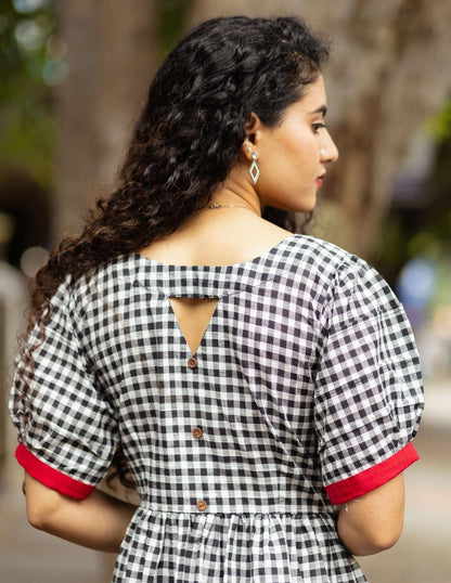 Dvithi - Cotton Checks Dress - Feeding