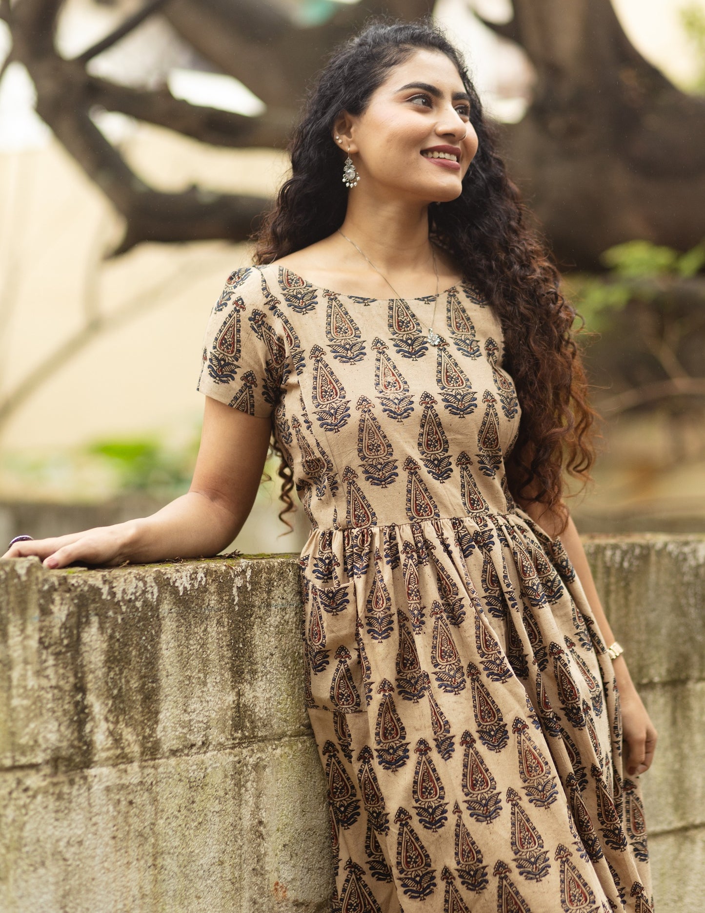 Lekha - Kalamkari Cotton Dress - Feeding