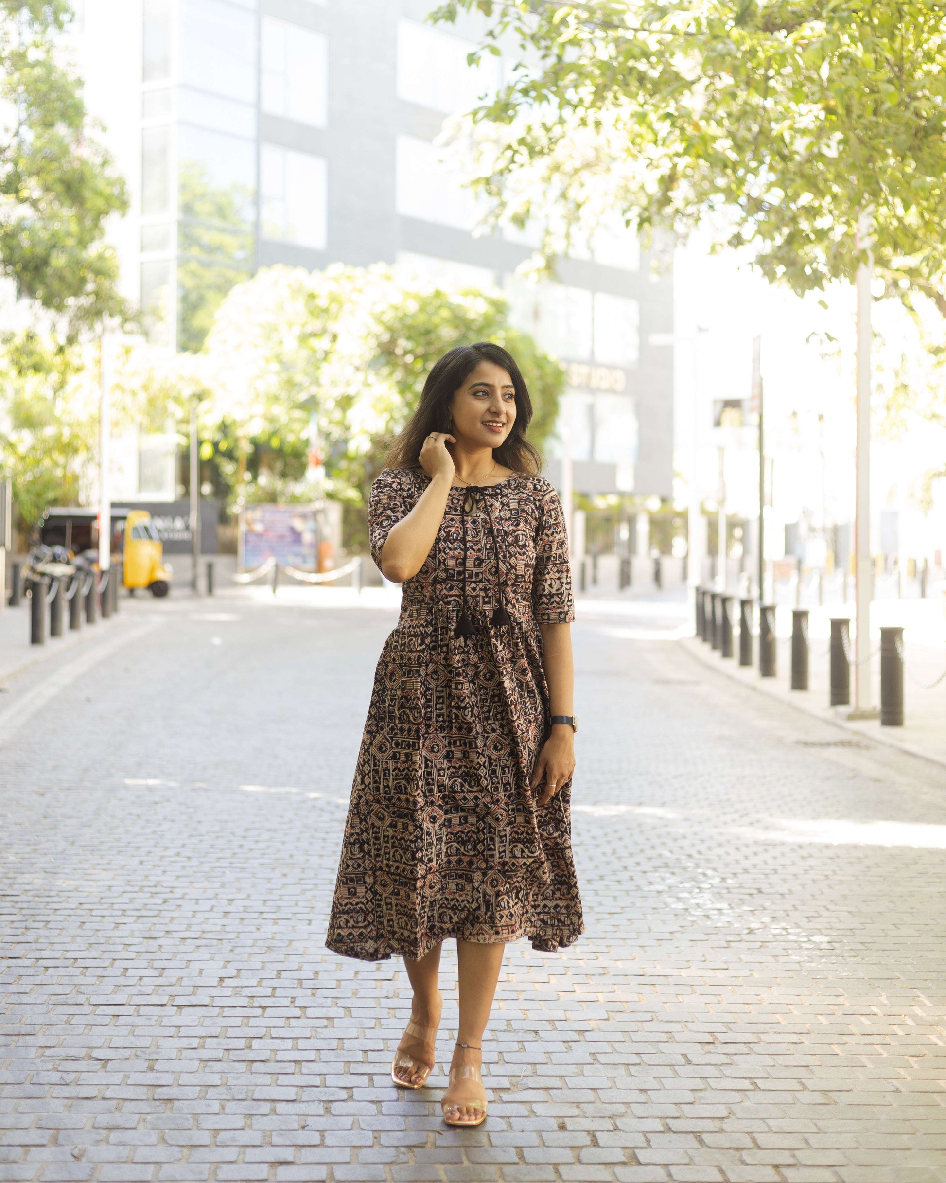 Black Pearl - Kalamkari Feeding Dress / Kurti