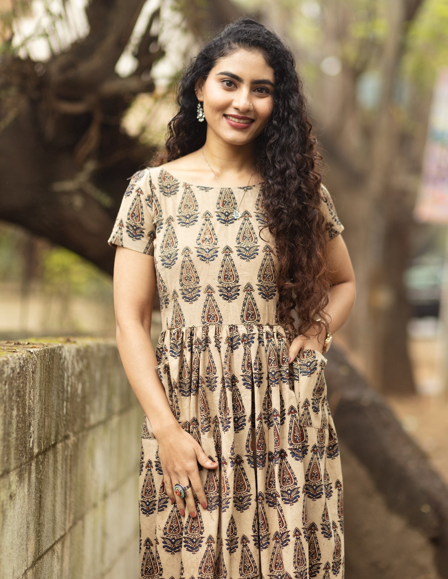 Lekha - Kalamkari Cotton Dress - Feeding
