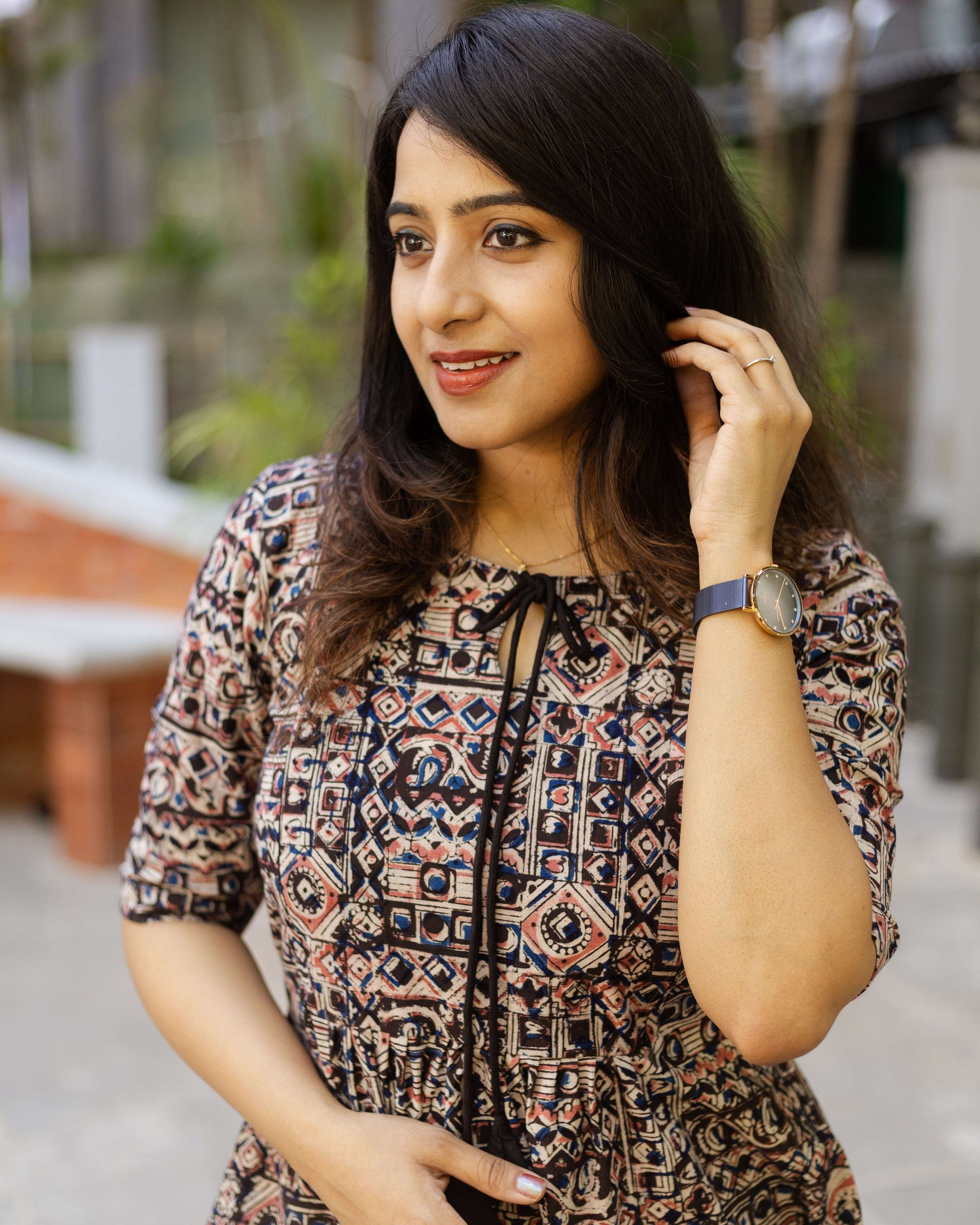 Black Pearl - Kalamkari Feeding Dress / Kurti