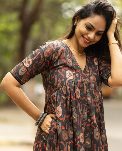 Night Orchid : Rayon Kurti - Regular