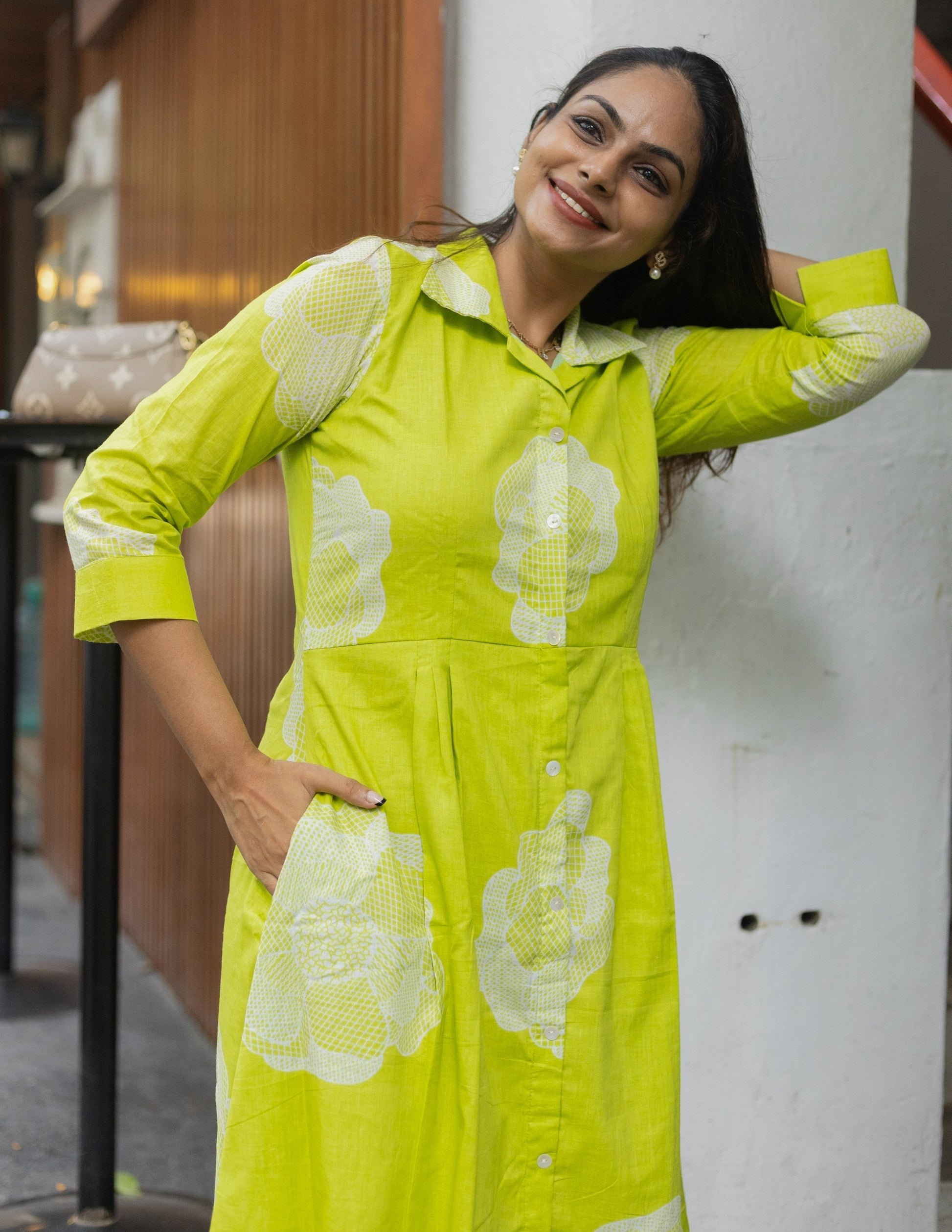 cotton maxi dress india, lightweight handloom cotton dress, sustainable cotton clothing india, eco friendly cotton dress, everyday cotton kurti, office wear cotton kurti, festive floral cotton dress, floral ikat cotton dress, pastel floral dress, elegant cotton dress for festivals, Feeding friendly , Affordable clothing, Chennai brands, Chennai clothing brands