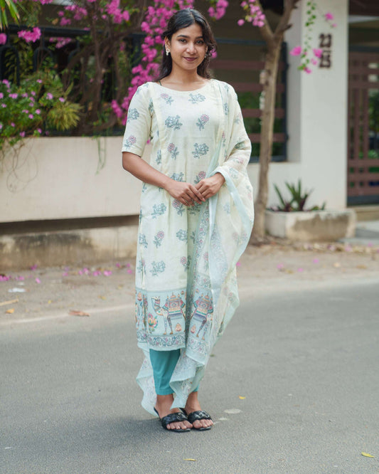 Siya Green - Kurti with Dupatta - Feeding