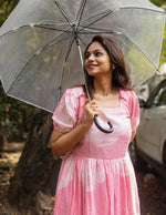Load image into Gallery viewer, cotton maxi dress india, lightweight handloom cotton dress, sustainable cotton clothing india, eco friendly cotton dress, everyday cotton kurti, office wear cotton kurti, festive floral cotton dress, floral ikat cotton dress, pastel floral dress, elegant cotton dress for festivals, Feeding friendly , Affordable clothing, Chennai brands, Chennai clothing brands
