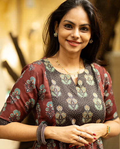 Rose Wine : Rayon Kurti - Regular