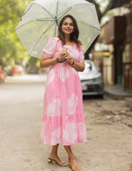 Load image into Gallery viewer, feeding dress, feeding friendly dress, nursing friendly cotton dress, feeding kurti, feeding friendly kurti, maternity friendly dress, cotton festive dress, festive cotton kurti, festive collection dress, south indian festive wear, traditional cotton dress, ethnic cotton kurti, indian wear for women, boho cotton dress, casual cotton floral dress, pure cotton floral kurti, breathable cotton summer dress, soft cotton floral frock, cotton ikat frock, printed cotton kurti for women, cotton anarkali dress
