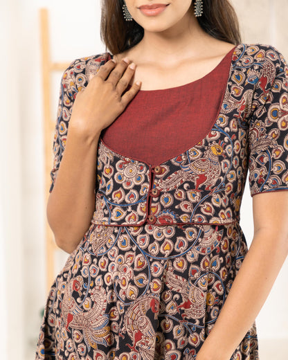 Shravani : Kalamkari Cotton Dress- PRE ORDER-Regular
