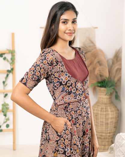 Shravani : Kalamkari Cotton Dress- PRE ORDER-Regular