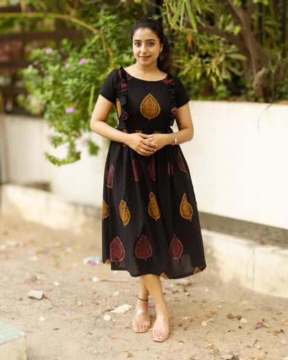 Abheri Black - Cotton Feeding Dress