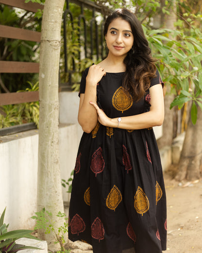 Abheri Black - Cotton Feeding Dress