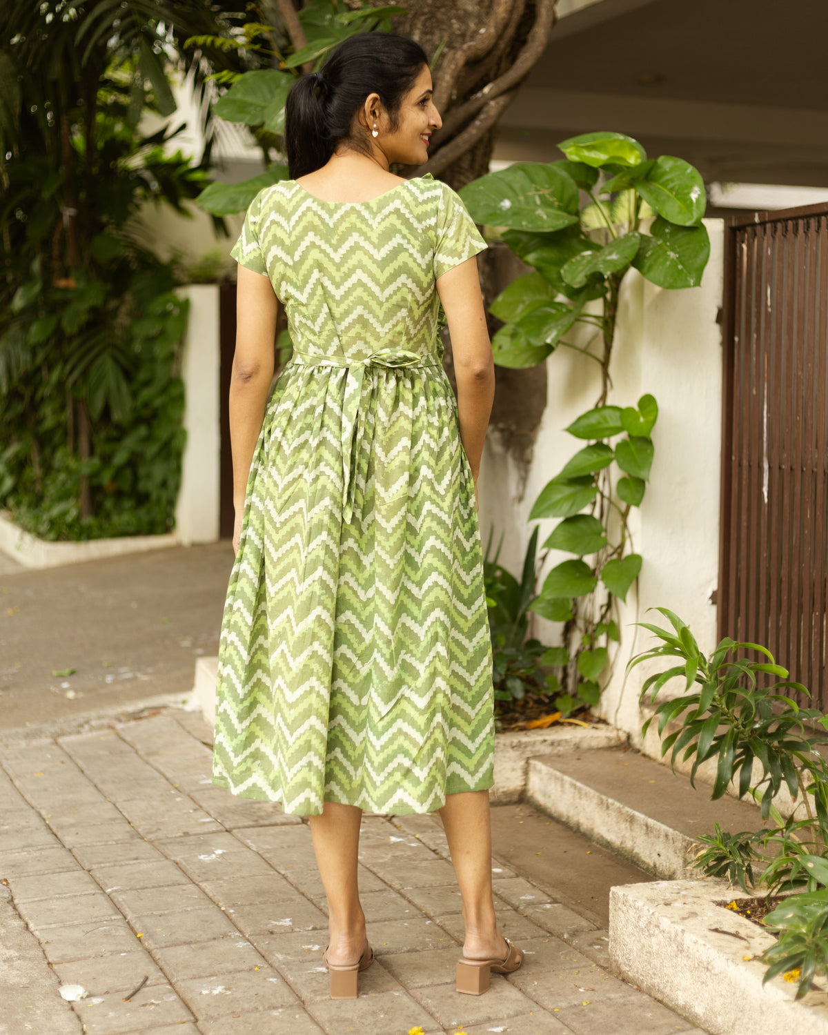Abheri Green - Cotton Feeding Dress