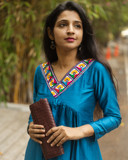 Amrita Blue - Raw Silk Feeding Kurti set
