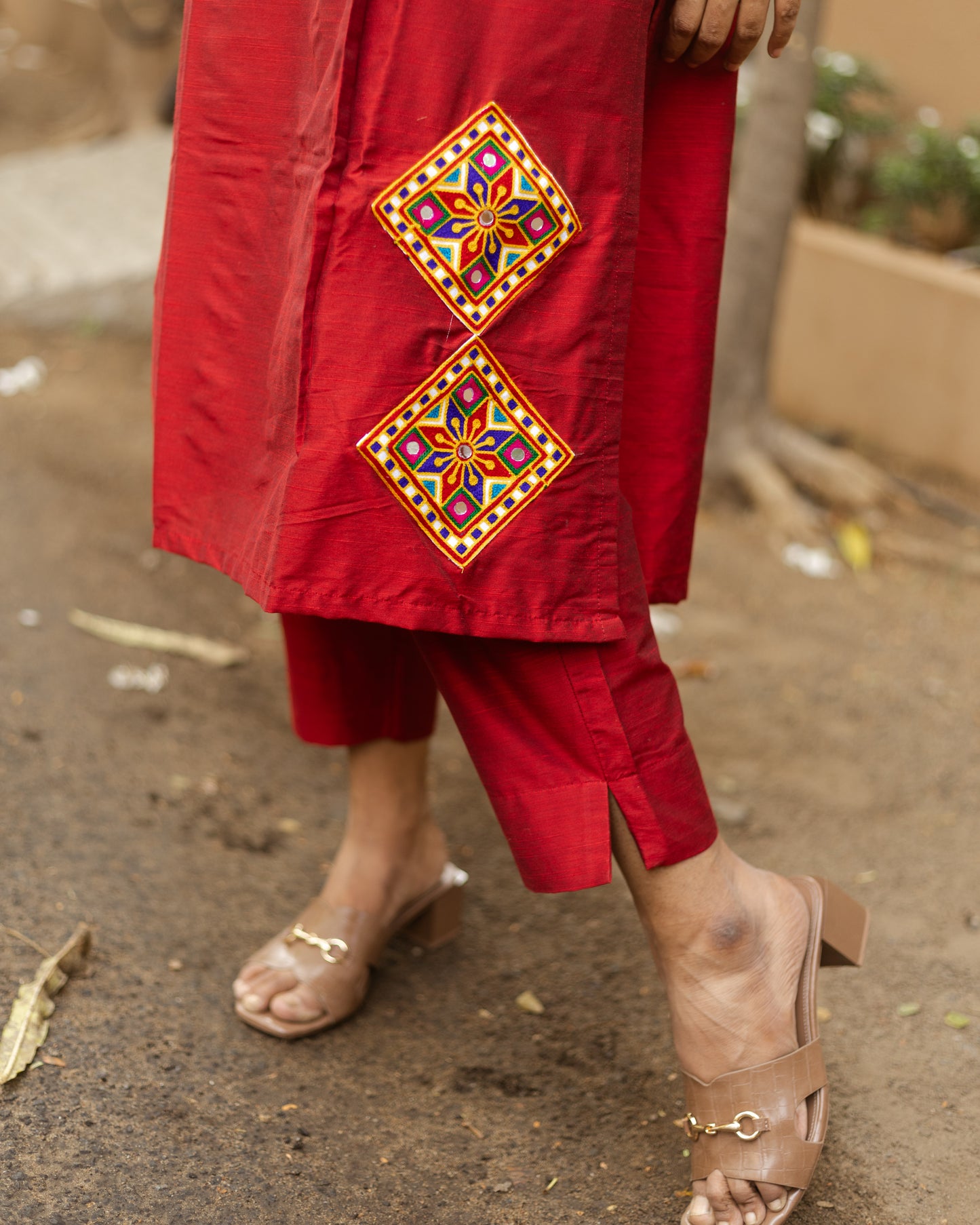 Arabhi - Raw Silk Feeding Kurti Set