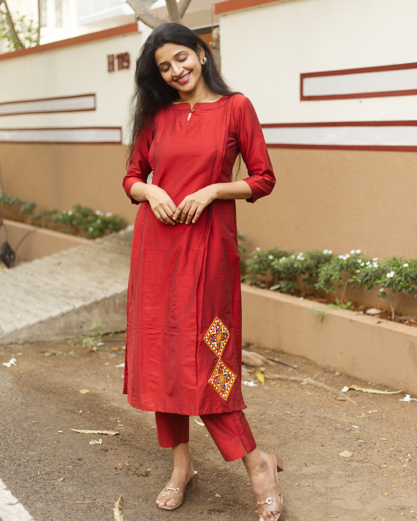 Arabhi - Raw Silk Feeding Kurti Set
