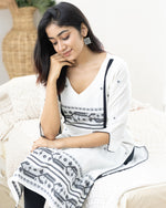 Load image into Gallery viewer, Basanti White Cotton Kurti - Nursing
