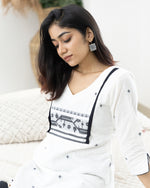 Load image into Gallery viewer, Basanti White Cotton Kurti - Nursing
