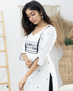 Load image into Gallery viewer, Basanti White Cotton Kurti - Nursing
