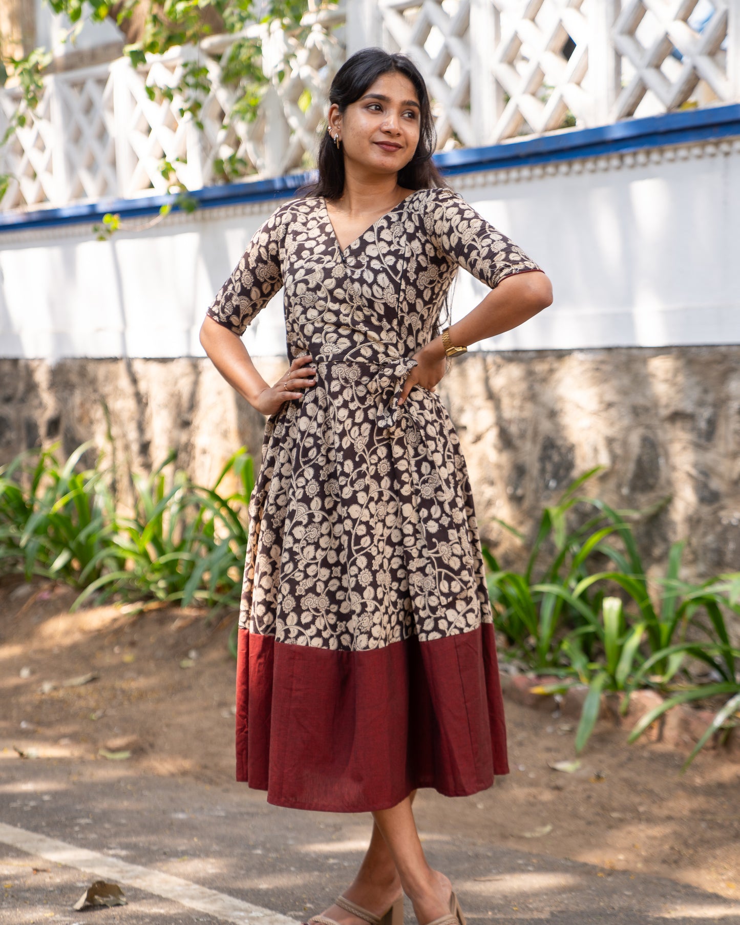 cotton maxi dress india, lightweight handloom cotton dress, sustainable cotton clothing india, eco friendly cotton dress, everyday cotton kurti, office wear cotton kurti, festive floral cotton dress, floral ikat cotton dress, pastel floral dress, elegant cotton dress for festivals, Feeding friendly , Affordable clothing, Chennai brands, Chennai clothing brands