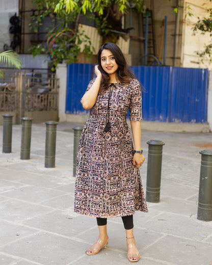 Black Pearl - Kalamkari Feeding Dress / Kurti