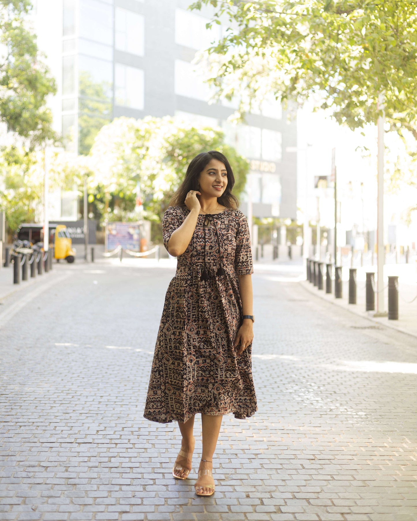 Black Pearl - Kalamkari Regular Dress / Kurti