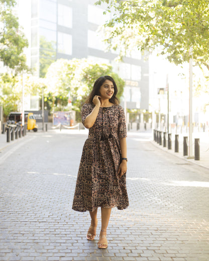 Black Pearl - Kalamkari Feeding Dress / Kurti
