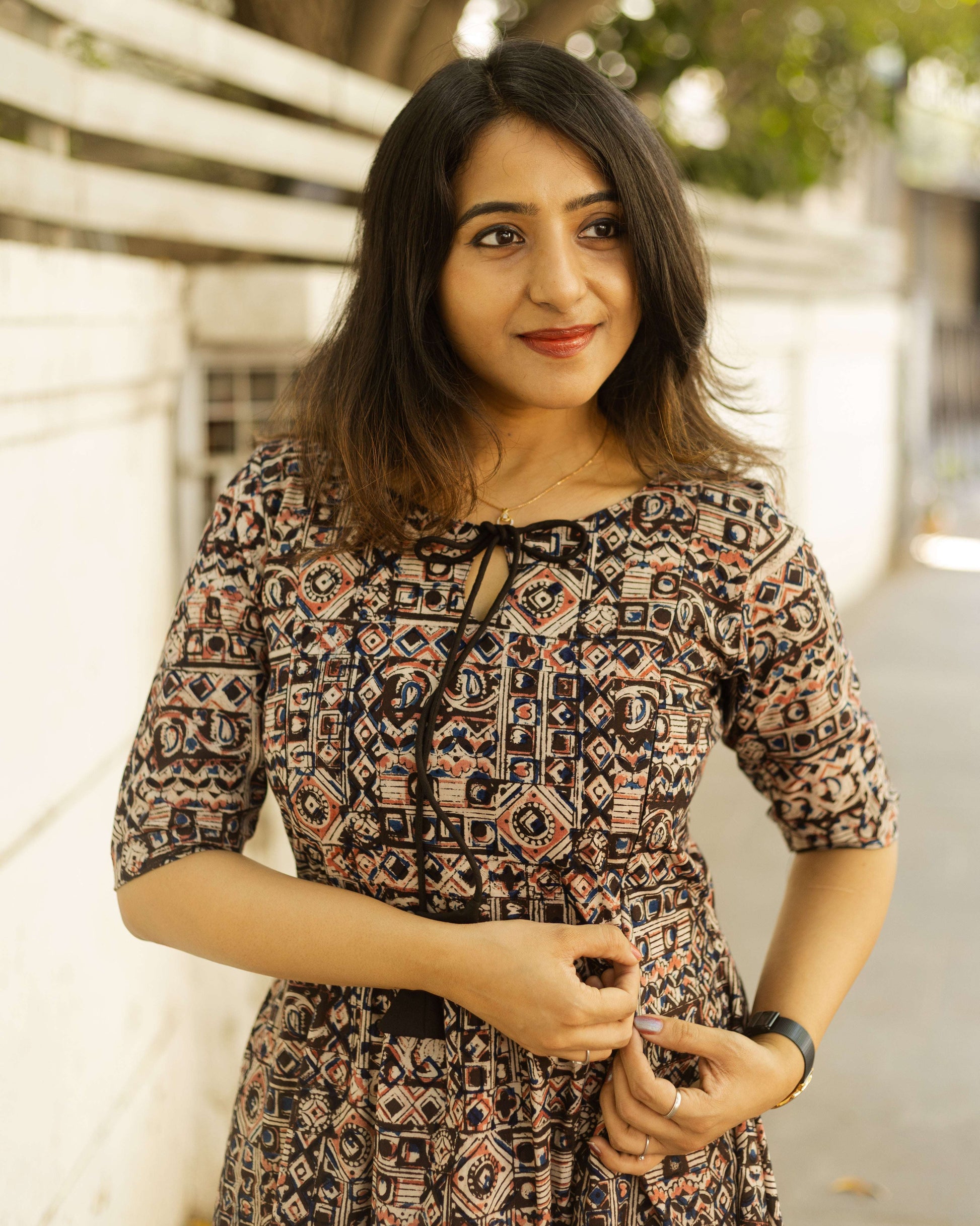 Black Pearl - Kalamkari Regular Dress / Kurti