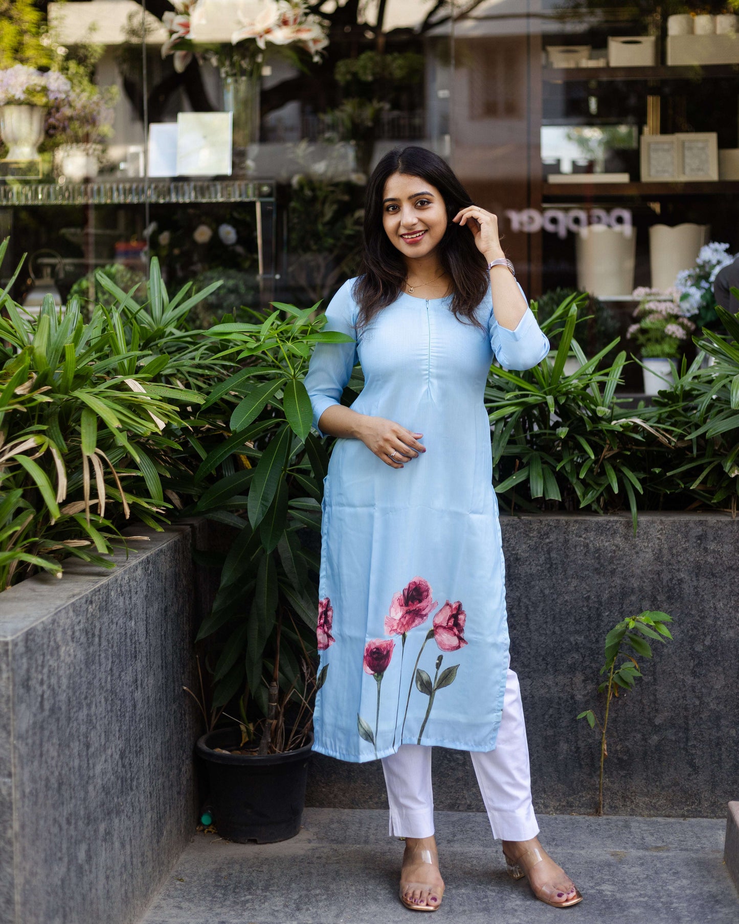 Blue Petals - Feeding & Regular Kurti