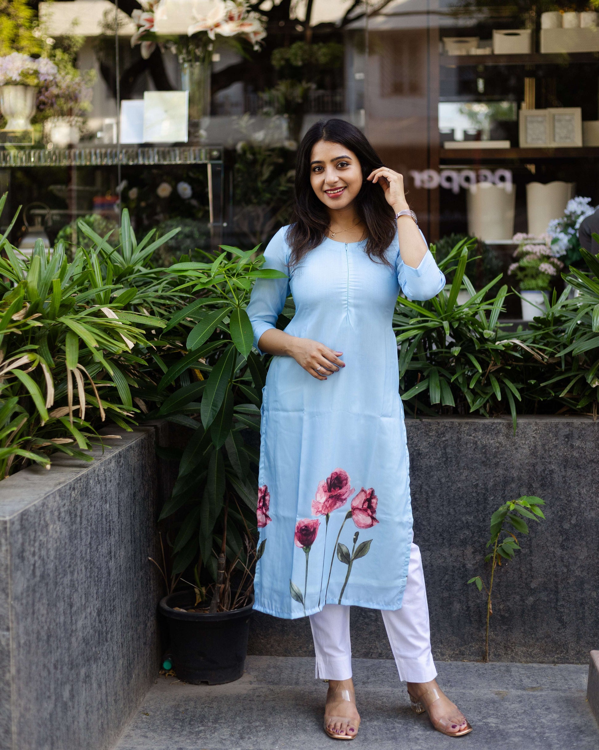 Blue Petals - Feeding & Regular Kurti