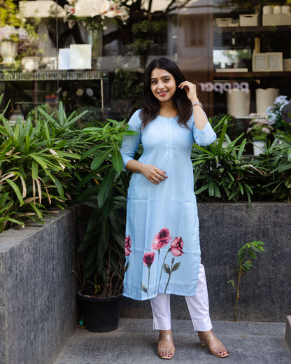 Blue Petals - Feeding & Regular Kurti