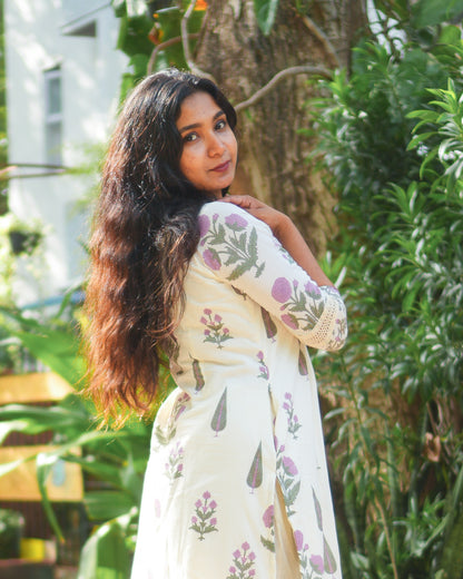 cotton maxi dress india, lightweight handloom cotton dress, sustainable cotton clothing india, eco friendly cotton dress, everyday cotton kurti, office wear cotton kurti, festive floral cotton dress, floral ikat cotton dress, pastel floral dress, elegant cotton dress for festivals, Feeding friendly , Affordable clothing, Chennai brands, Chennai clothing brands