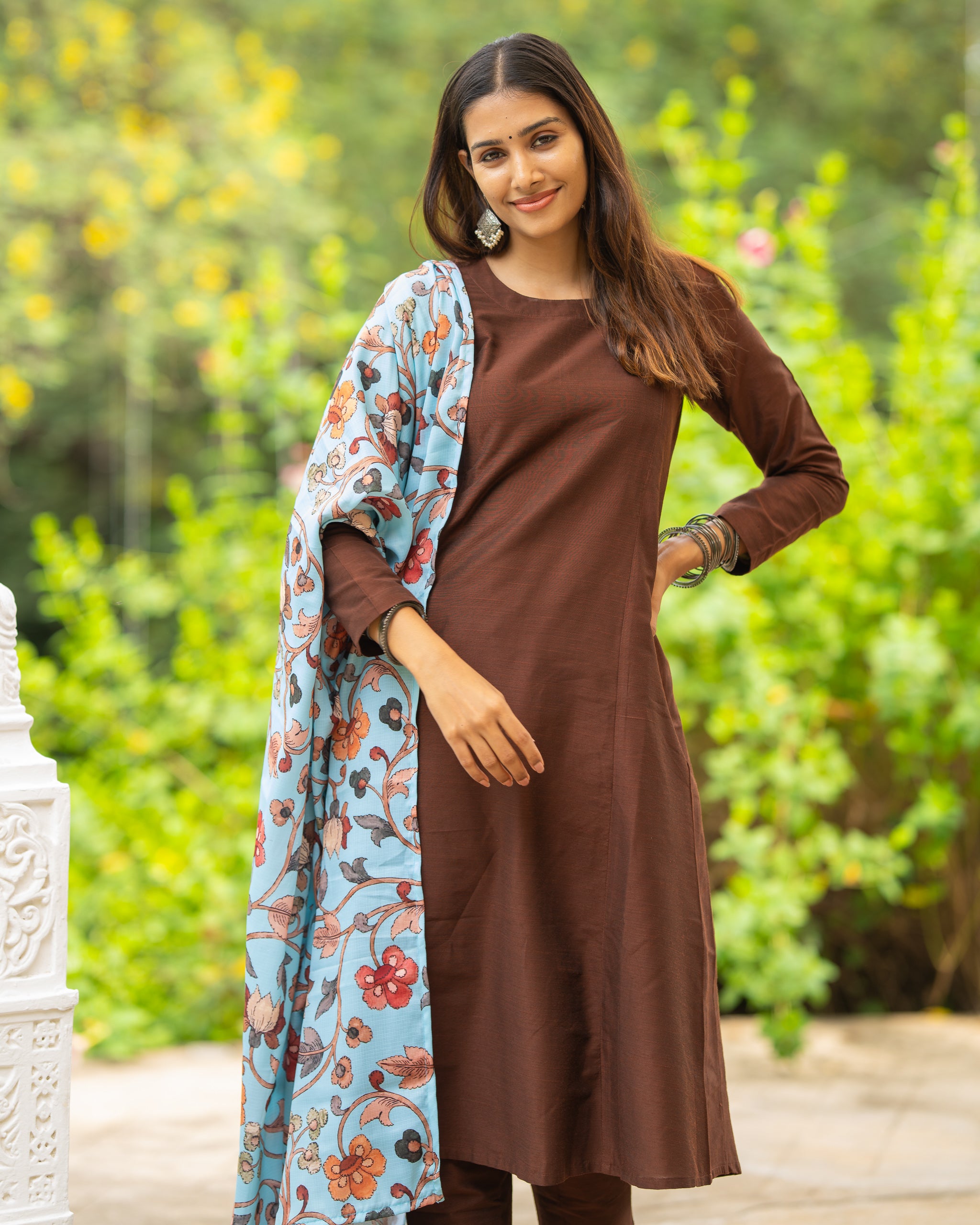 Dhaanya - Nursing Festive Silk Kurti set & Dupatta