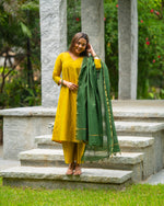 Load image into Gallery viewer, Dhana - Festive Silk Kurti set &amp; Dupatta
