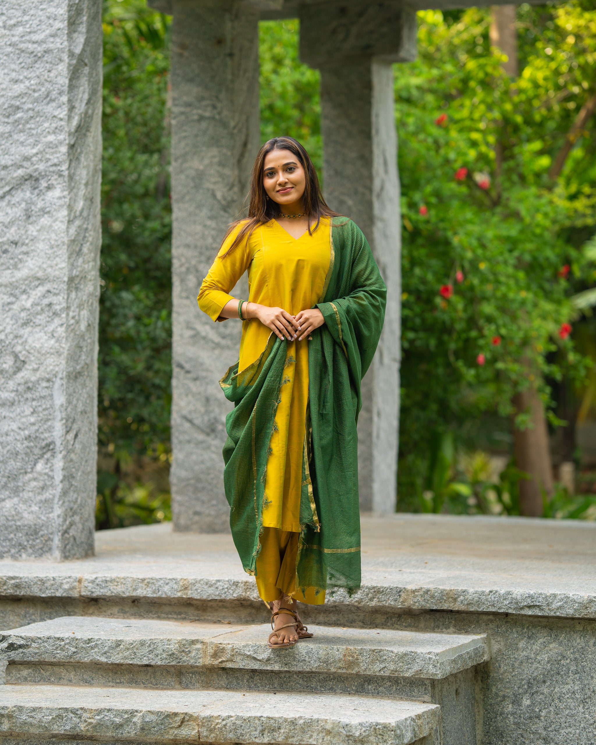 Dhana - Festive Silk Kurti set & Dupatta