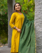 Load image into Gallery viewer, Dhana - Festive Silk Kurti set &amp; Dupatta
