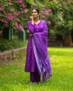 Load image into Gallery viewer, Gaja  - Nursing Festive Silk Kurti set &amp; Dupatta
