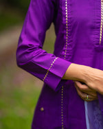Load image into Gallery viewer, Gaja  - Nursing Festive Silk Kurti set &amp; Dupatta
