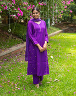 Load image into Gallery viewer, Gaja  - Nursing Festive Silk Kurti set &amp; Dupatta
