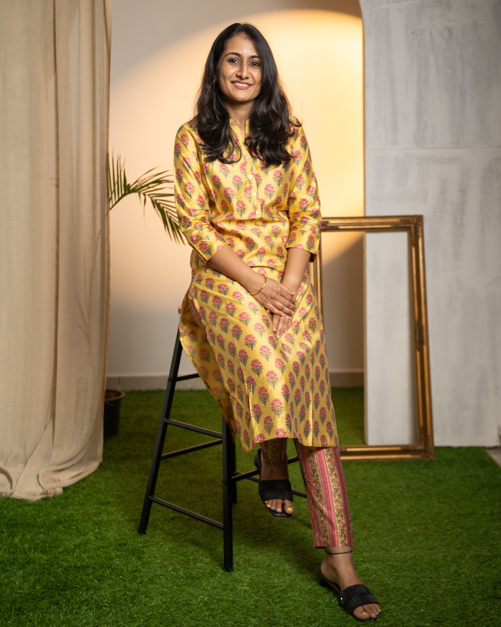 Golden Daze - Silk Kurti Set (NON FEEDING)