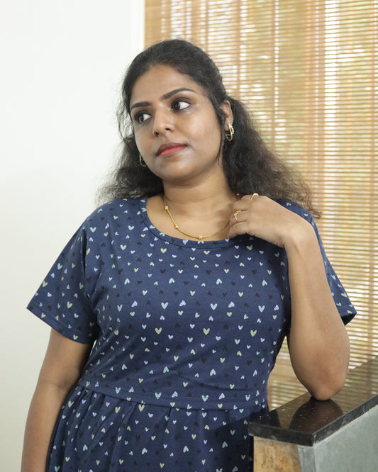 Blue Belle - Zipless Nursing Dress - Feeding