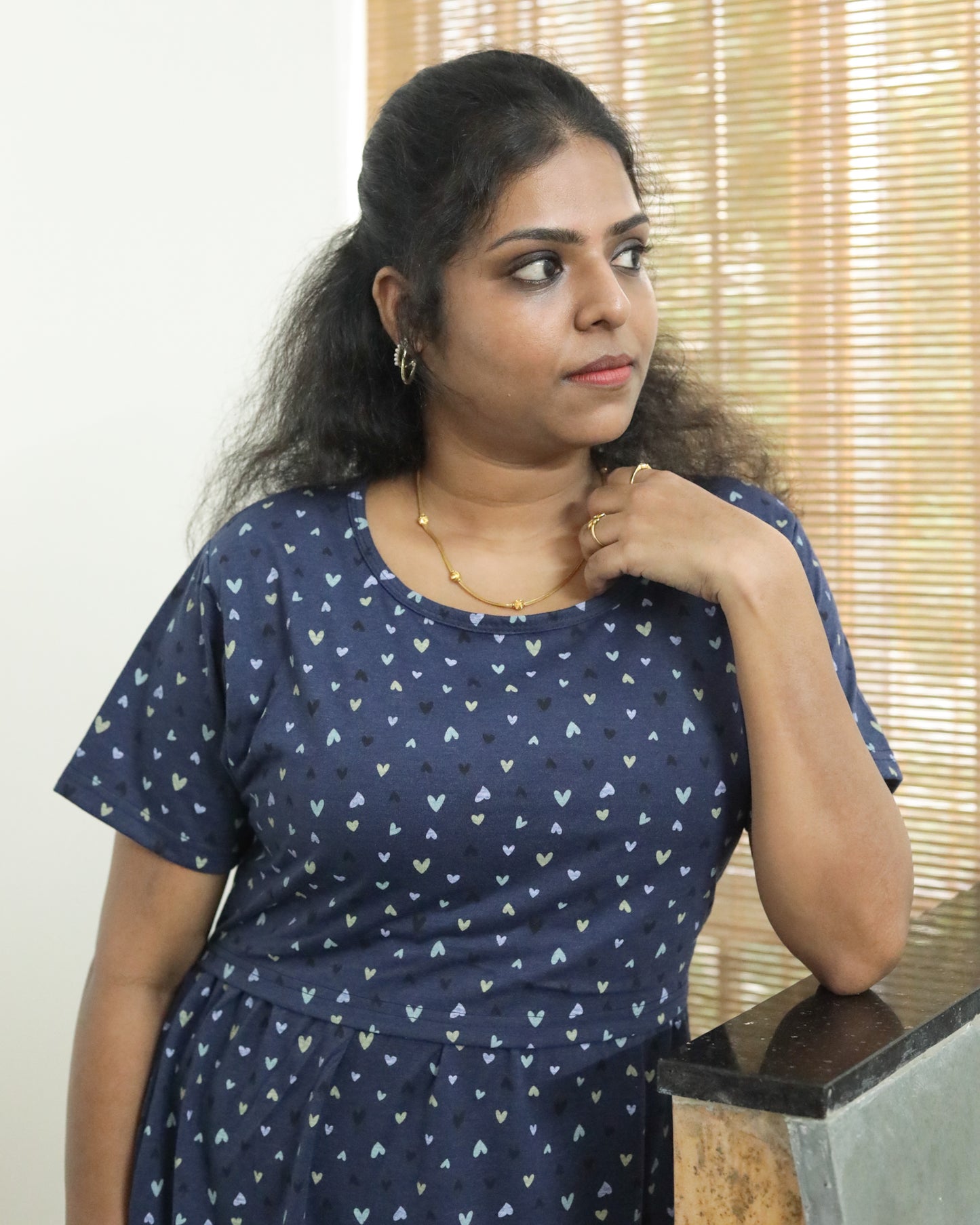 Blue Belle - Zipless Nursing Dress - Feeding